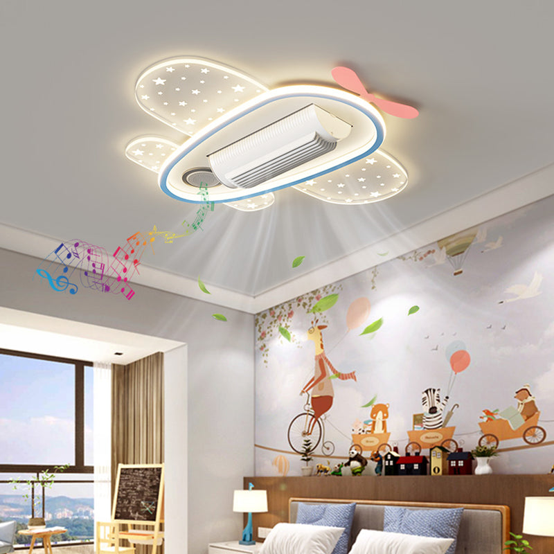 (BF236)BEMFAN 2026 New Bladeless Ceiling Fan with Light,three color dimming, 20-inch Modern Recessed Ceiling Fan with Remote Control and Dimmable LED Light, 6-Speed Fan Light, Suitable for Bedroom and Living Room, Applicable Voltage Range: 100-240V