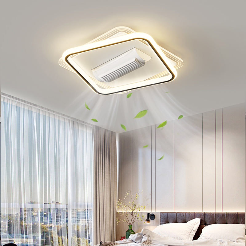 (BF217)BEMFAN 2026 New Bladeless Ceiling Fan with Light,three color dimming, 20-inch Modern Recessed Ceiling Fan with Remote Control and Dimmable LED Light, 6-Speed Fan Light, Suitable for Bedroom and Living Room, Applicable Voltage Range: 100-240V
