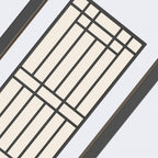 Traditional Asian Outdoor Light with Rectangular Frame and Patterned Lampshade