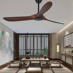 [Open-Box]Retro Solid Wood Frequency Conversion Silent Dimming Ceiling Fan with Lights