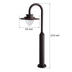 Minimalist Nordic Arc Arm LED Lawn Lamp Durable Outdoor Post Lighting