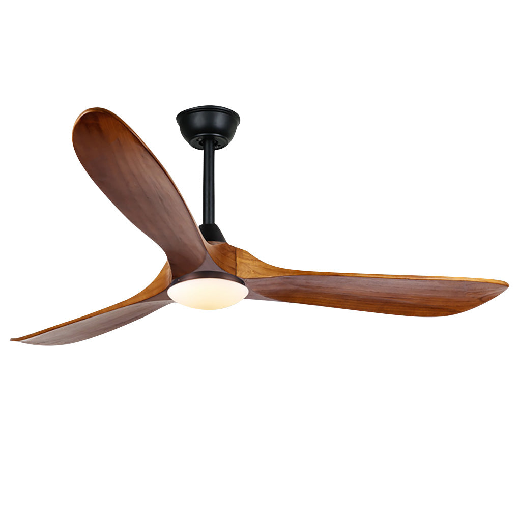 [Open-Box]Retro Solid Wood Frequency Conversion Silent Dimming Ceiling Fan with Lights