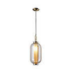 1-Light Amber Glass Shade Post-Modern Pendant Lights Hanging Lamp