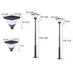 1-Light Black 98-In/118-In Solar LED Square Post Street Light