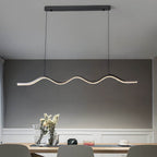 1-Light Black Wave Linear LED Pendant Light
