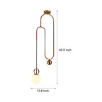 1-Light Gold Hanging Opal Glass Globe Pendant Light