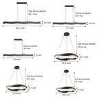1-Light Linear Wavy Round LED Pendant Light