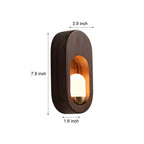 1-Light Wood Oval Wall Sconce - Wood/Walnut