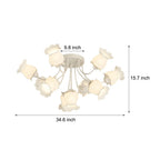 10 White Flowers 3 Step Dimming Creative Modern Ceiling Light Fixture