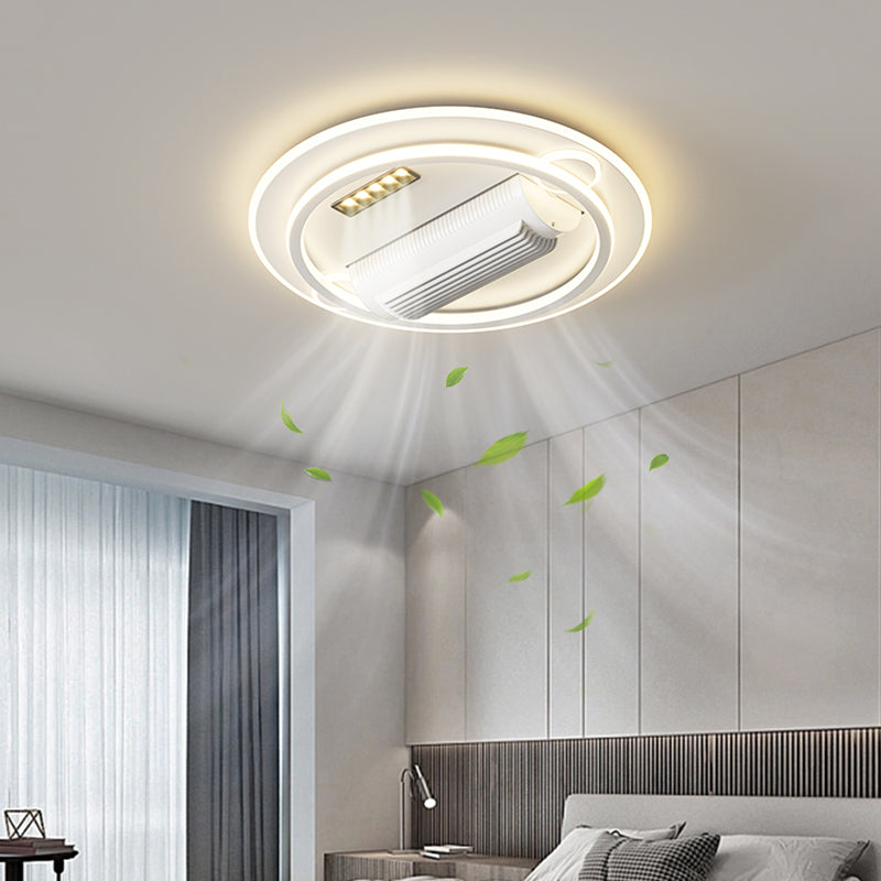 （BF220）BEMFAN 2026 New Bladeless Ceiling Fan with Light, three color dimming, 20-inch Modern Recessed Ceiling Fan with Remote Control and Dimmable LED Light, 6-Speed Fan Light, Suitable for Bedroom and Living Room, Applicable Voltage Range: 100-240V