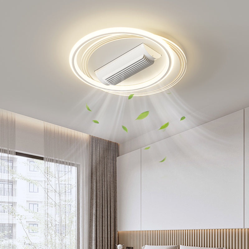 （BF217）BEMFAN 2026 New Bladeless Ceiling Fan with Light,three color dimming,  20-inch Modern Recessed Ceiling Fan with Remote Control and Dimmable LED Light, 6-Speed Fan Light, Suitable for Bedroom and Living Room, Applicable Voltage Range: 100-240V