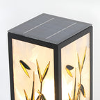 Vintage Square Solar LED Path Light Artistic Floral Landscape Bollard Lights