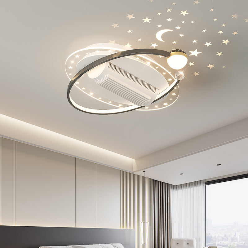 （BF214）BEMFAN 2026 New Bladeless Ceiling Fan with Light,three color dimming,  20-inch Modern Recessed Ceiling Fan with Remote Control and Dimmable LED Light, 6-Speed Fan Light, Suitable for Bedroom and Living Room, Applicable Voltage Range: 100-240V