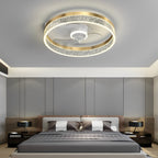 Round Creative LED Mute Intelligent Modern Bladeless Ceiling Fans Lamp