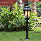 Elegant European-Style Black LED Outdoor Pathway Lamp Post