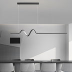 Creative Minimalist Wavy Stepless Dimming Nordic Chandeliers with LED Strip