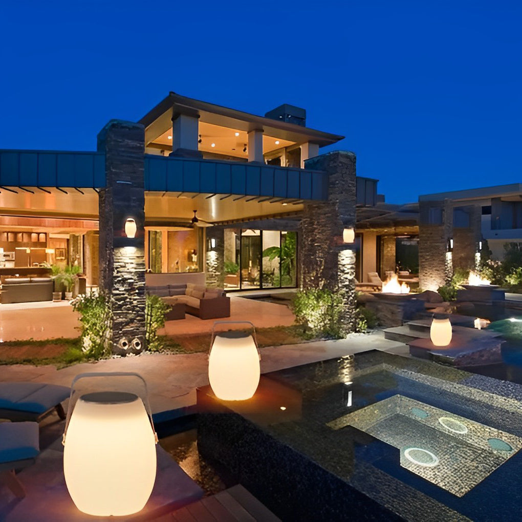 Portable Lantern Shaped Waterproof Chargable Solar Table Lamp with Remote