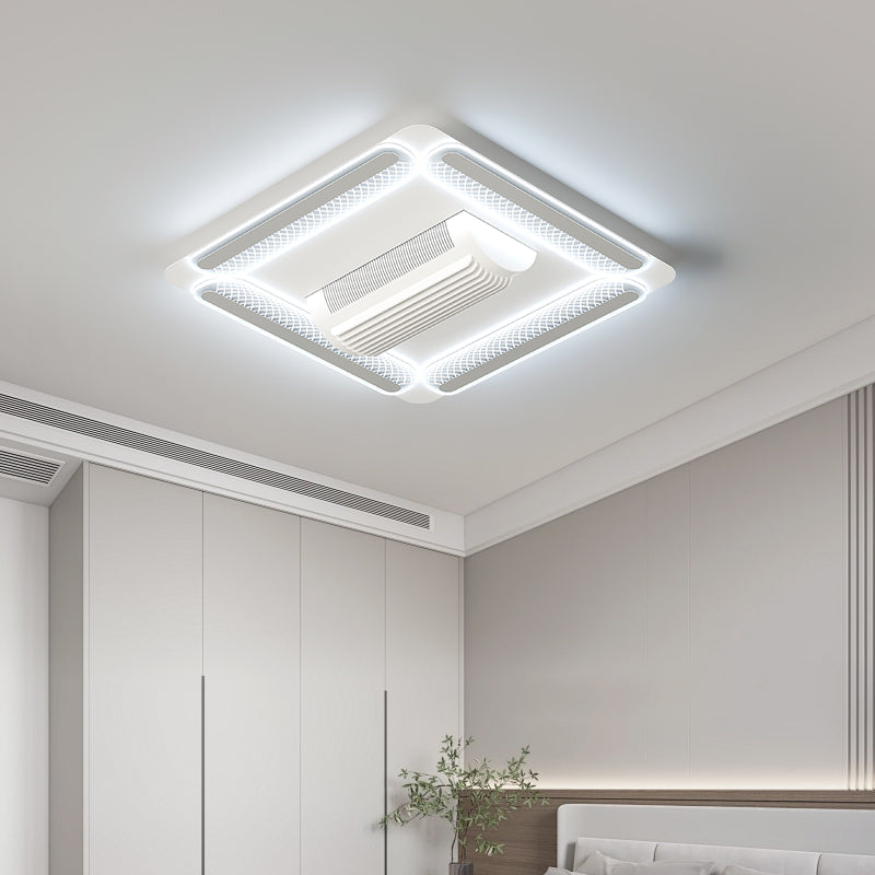 （BF219）BEMFAN 2026 New Bladeless Ceiling Fan with Light,three color dimming,  20-inch Modern Recessed Ceiling Fan with Remote Control and Dimmable LED Light, 6-Speed Fan Light, Suitable for Bedroom and Living Room, Applicable Voltage Range: 100-240V