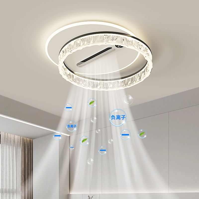 （BF004）BEMFAN 2026 New Bladeless Ceiling Fan with Light, three color dimming, 20-inch Modern Recessed Ceiling Fan with Remote Control and Dimmable LED Light, 6-Speed Fan Light, Suitable for Bedroom and Living Room,Applicable Voltage Range: 100-240V