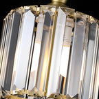 Round Square Metal Crystal Three Step Dimming Modern Pendant Lighting