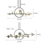 Moon Glass Bubbles LED Black Postmodern Dining Room Chandeliers