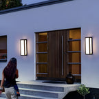 [Open-Box] White Rectangle LED Waterproof Motion Sensor Black Modern Wall Sconce Lighting