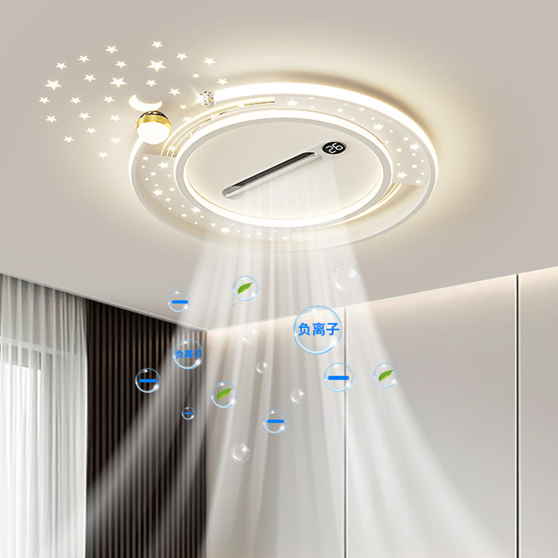 （BF001）BEMFAN 2026 New Bladeless Ceiling Fan with Light, three color dimming, 20-inch Modern Recessed Ceiling Fan with Remote Control and Dimmable LED Light, 6-Speed Fan Light, Suitable for Bedroom and Living Room,Applicable Voltage Range: 100-240V