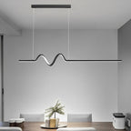 Creative Minimalist Wavy Stepless Dimming Nordic Chandeliers with LED Strip
