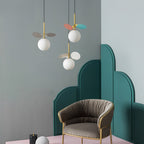 Colorful Creative Glass Flower Leaves Nordic Pendant Lights Chandelier