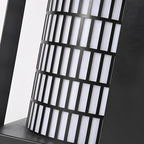Four-Panel Cylinder Lantern LED Black Waterproof Outdoor Light with Lattice Pattern