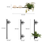 [Open-Box]Creative Flowerpot Ball Waterproof LED Black Modern Outdoor Wall Light