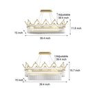 1/2 Layers Long Oval Crystal Crowns Three Step Dimming Modern Chandelier