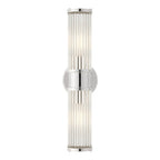 1/2-light Modern Chrome/Gold Wall Sconce with Cylinder Clear Glass Shade
