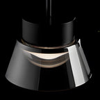 1/2-Light Smoked Gray Glass Pendant Light LED Island Glass Chandelier Black Hanging Ceiling Lamp for Bedroom