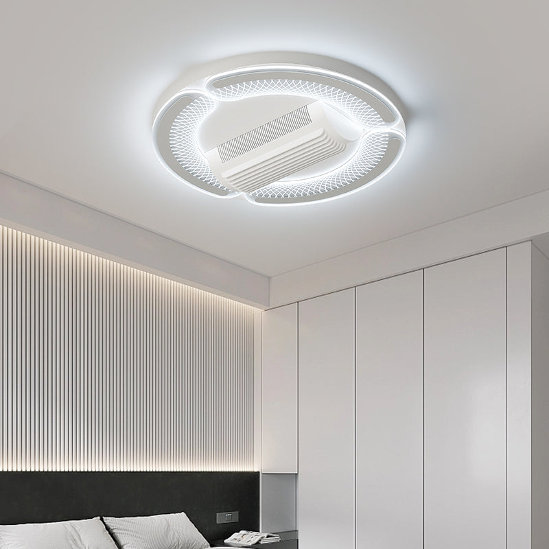 （BF219）BEMFAN 2026 New Bladeless Ceiling Fan with Light,three color dimming,  20-inch Modern Recessed Ceiling Fan with Remote Control and Dimmable LED Light, 6-Speed Fan Light, Suitable for Bedroom and Living Room, Applicable Voltage Range: 100-240V