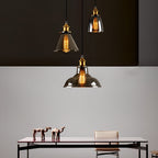 Retro Creative Glass Electroplated Smoke Gray Industrial Pendant Lamp