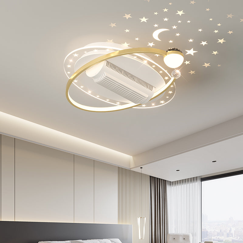 （BF214）BEMFAN 2026 New Bladeless Ceiling Fan with Light,three color dimming,  20-inch Modern Recessed Ceiling Fan with Remote Control and Dimmable LED Light, 6-Speed Fan Light, Suitable for Bedroom and Living Room, Applicable Voltage Range: 100-240V