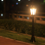 Elegant European-Style Black LED Outdoor Pathway Lamp Post