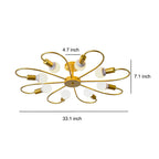 Simple Iron Flower Creative Nordic Bedroom Ceiling Lights Fixture