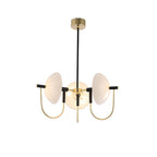 1/3/6 Heads Semicircular Opal Glass Dome Chandelier Aperture Pendant Light Hanging Ceiling Lighting