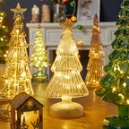 Tower Shaped Glass Decorative Lights Christmas Ornament Home Table Decor