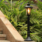 Vintage Classic Black LED Outdoor Lawn Post Light with Water Glass Lens