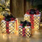 3 Pc Set Creative Christmas Decor Gift Box Scene Layout Decorations