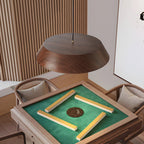 15.74-Inch Round Wood Japanese Style LED Pendant Light
