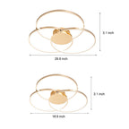 Three Rings Stepless Dimming Electroplated Metal Nordic Ceiling Lights