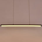 16'' Rectangular Long Matt Black Pendant Light Adjustable Warm White Ceiling Lights
