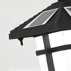 Modern Solar LED Bollard Lights with Ancient Asian Style Top Waterproof Outdoor Light