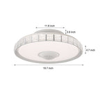 19.69'' Bladeless LED Indoor Smart Ceiling Fan with Light and Remote Control