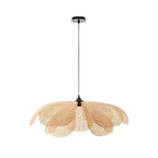Creative Rattan Flower Petals Three Step Dimming Japanese Style Chandelier