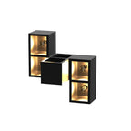 Waterproof Creative Square Combination LED Black Wall Lamp with Flowerpot